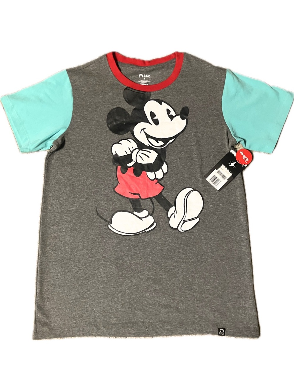 RAGS x Disney Mickey Mouse Colorblock Tee Adult Small NWT